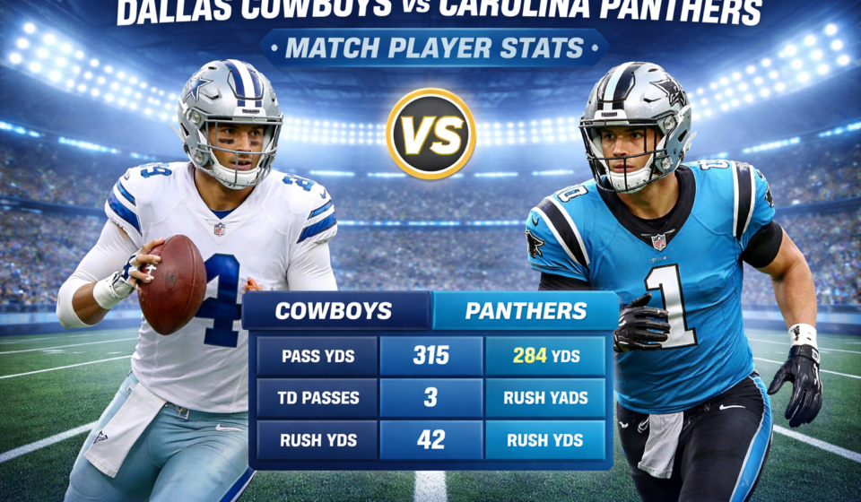 dallas cowboys vs carolina panthers match player stats